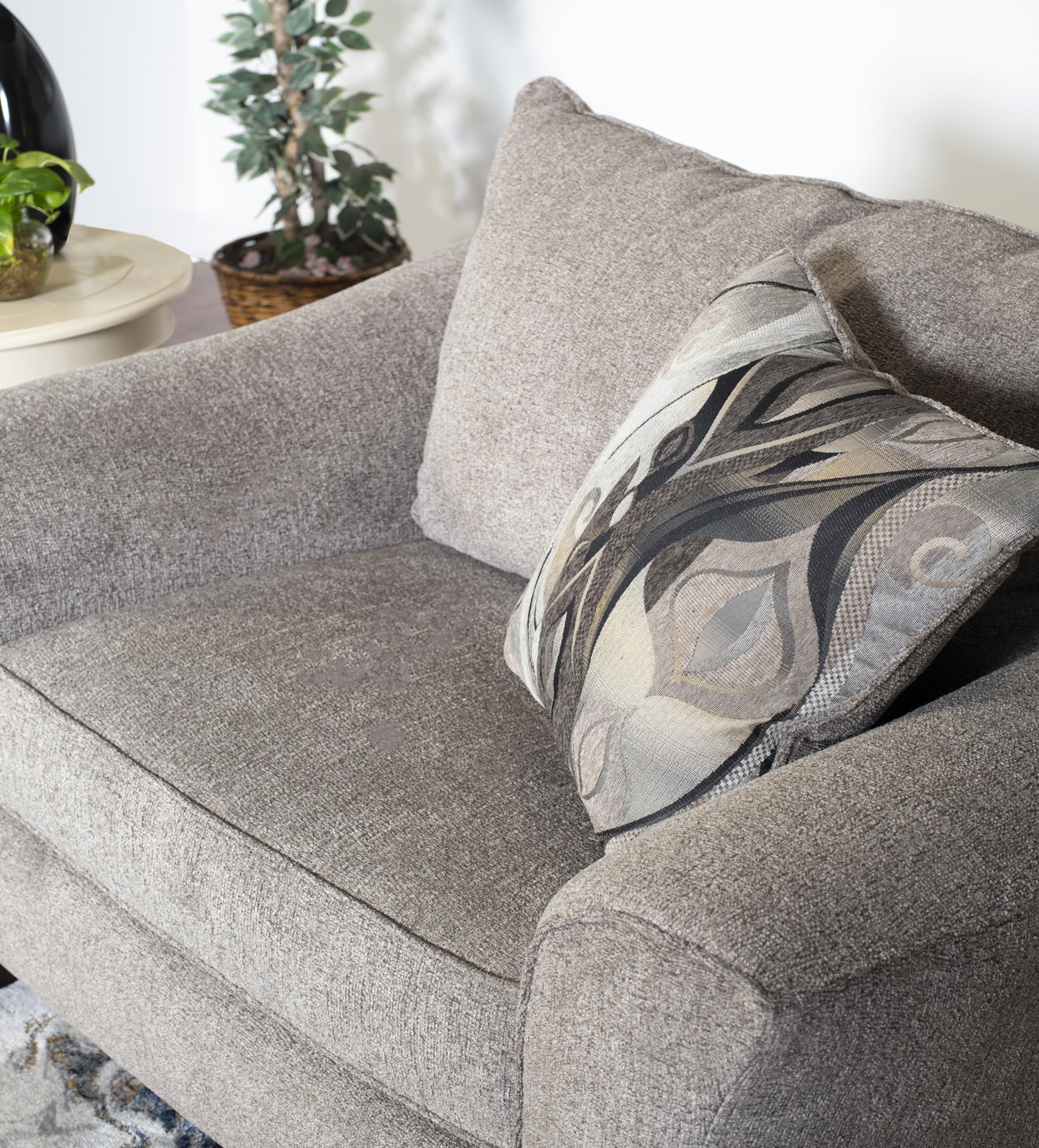 Roundhill Furniture Camaro Platinum Fabric Pillow Back Accent Chair