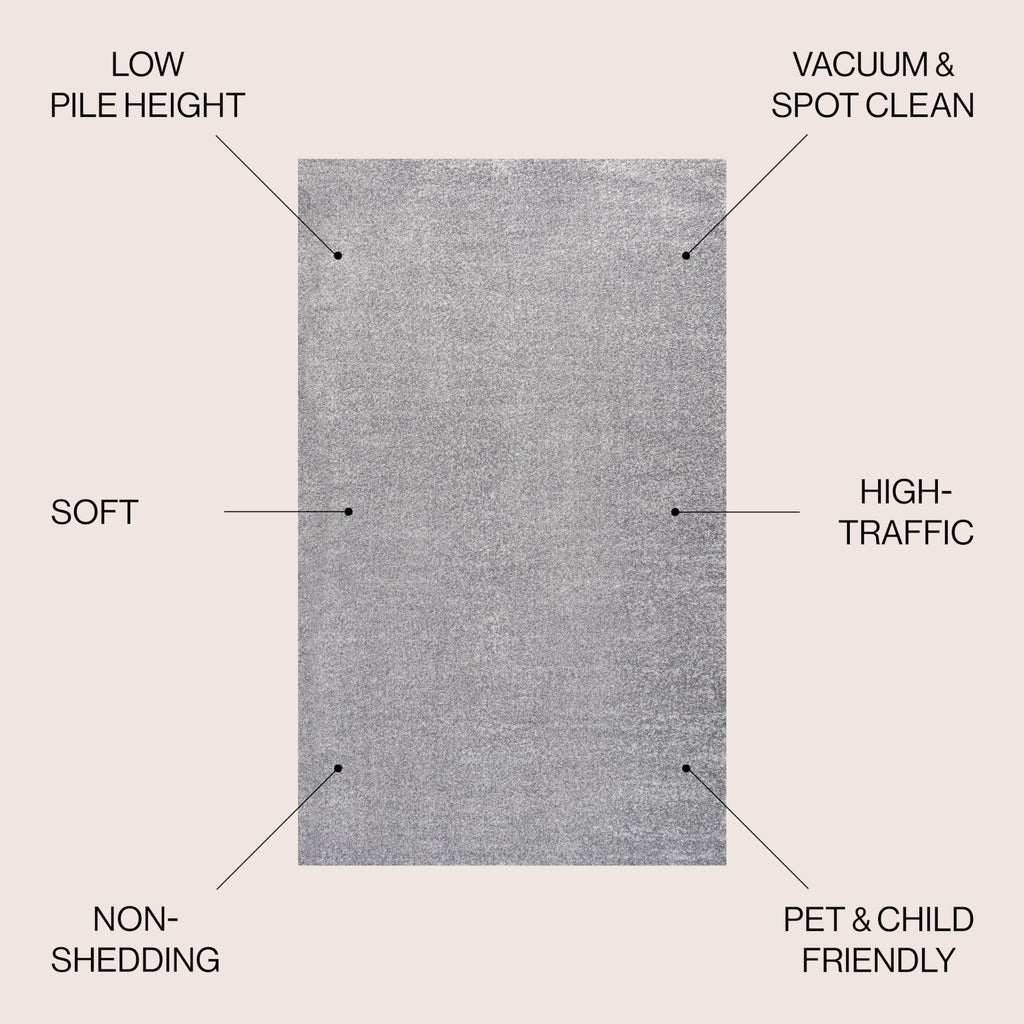 JONATHAN Y Haze Solid Low-Pile Gray Indoor Area Rug 10x14, Coastal,Bohemian,Minimalist,Classic, Easy-Cleaning for Living Room,Bedroom,Kitchen,Pet Friendly,Non-Shedding (SEU100A-14)