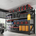 Fesbos 9000LBS Metal Steel Storage Shelves - 75" W Black 4 Tier Heavy Duty Rack Commercial Industrial Shelving with Adjustable Shelf for Basement Garage Warehouse - 75" W x 24" D x 70" H