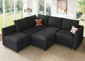 HONBAY Modular Sectional Sofa L Shaped Sectional Couch with Storage, Convertible Couches for Living Room - Linen Grey