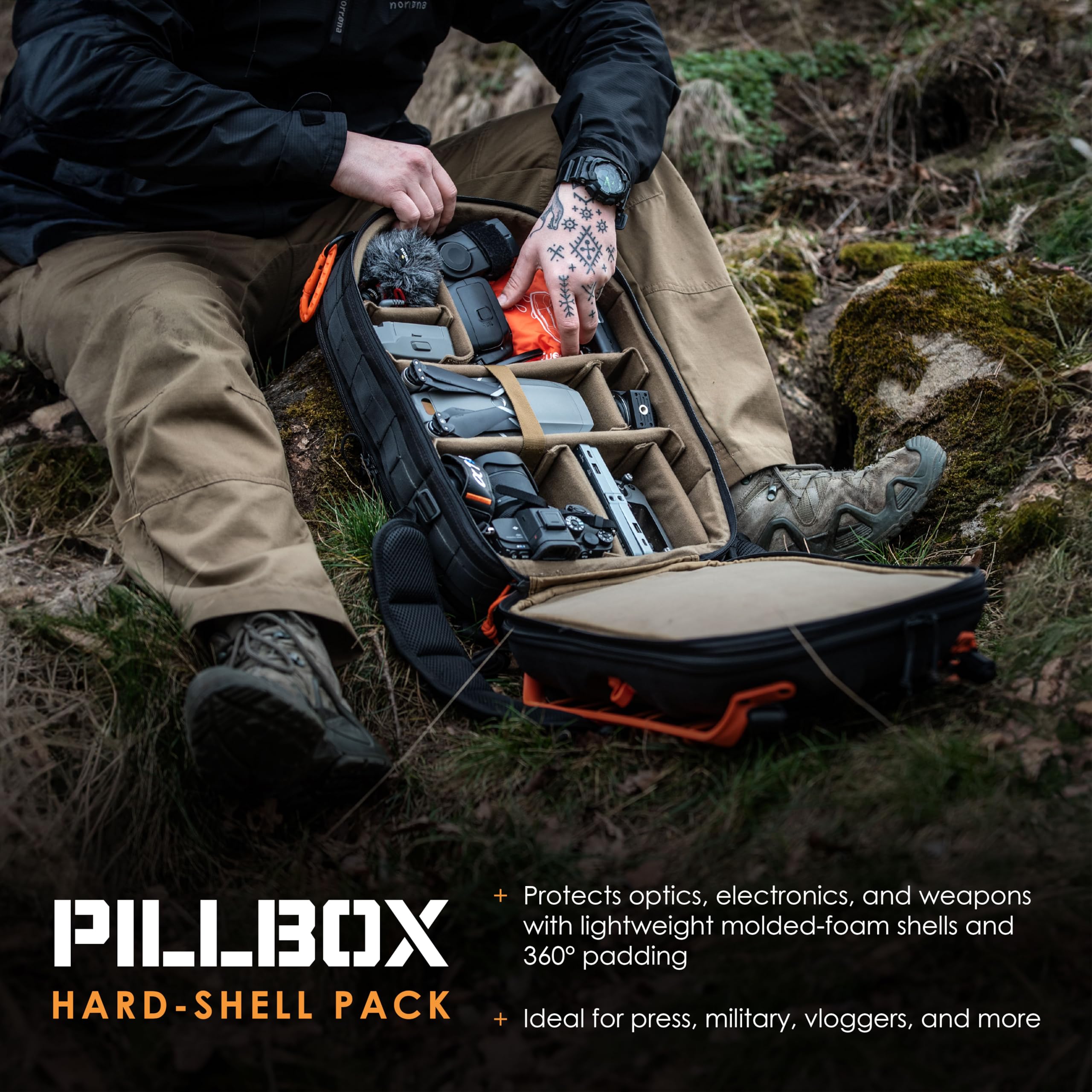 HAZARD 4 Pillbox™ Tactical Backpack – Heavy Duty Military Survival Pack for Men and Women – EDC Rucksack for Laptop, Motorcycle, Outdoor, Bug Out, Gym, Range, Travel, and Camping – 29.5 Liter, Black