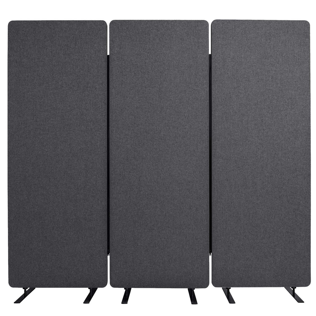 Stand Up Desk Store ReFocus Freestanding Noise Reducing Acoustic Room Wall Divider Office Partition (Ash Grey, 72" x 66", Zippered 3-Pack)