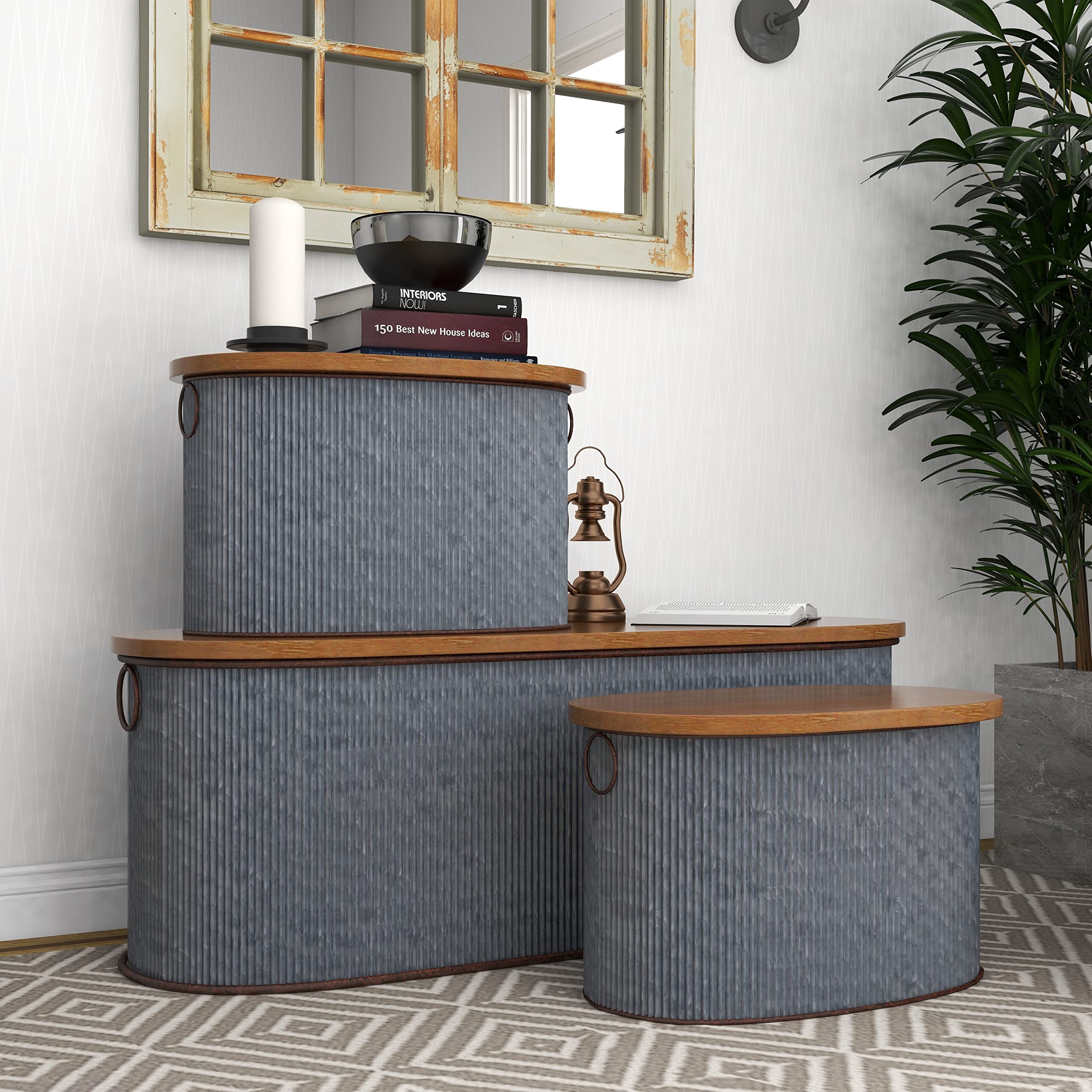 Deco 79 70576 Storage Box, Brown/Gray