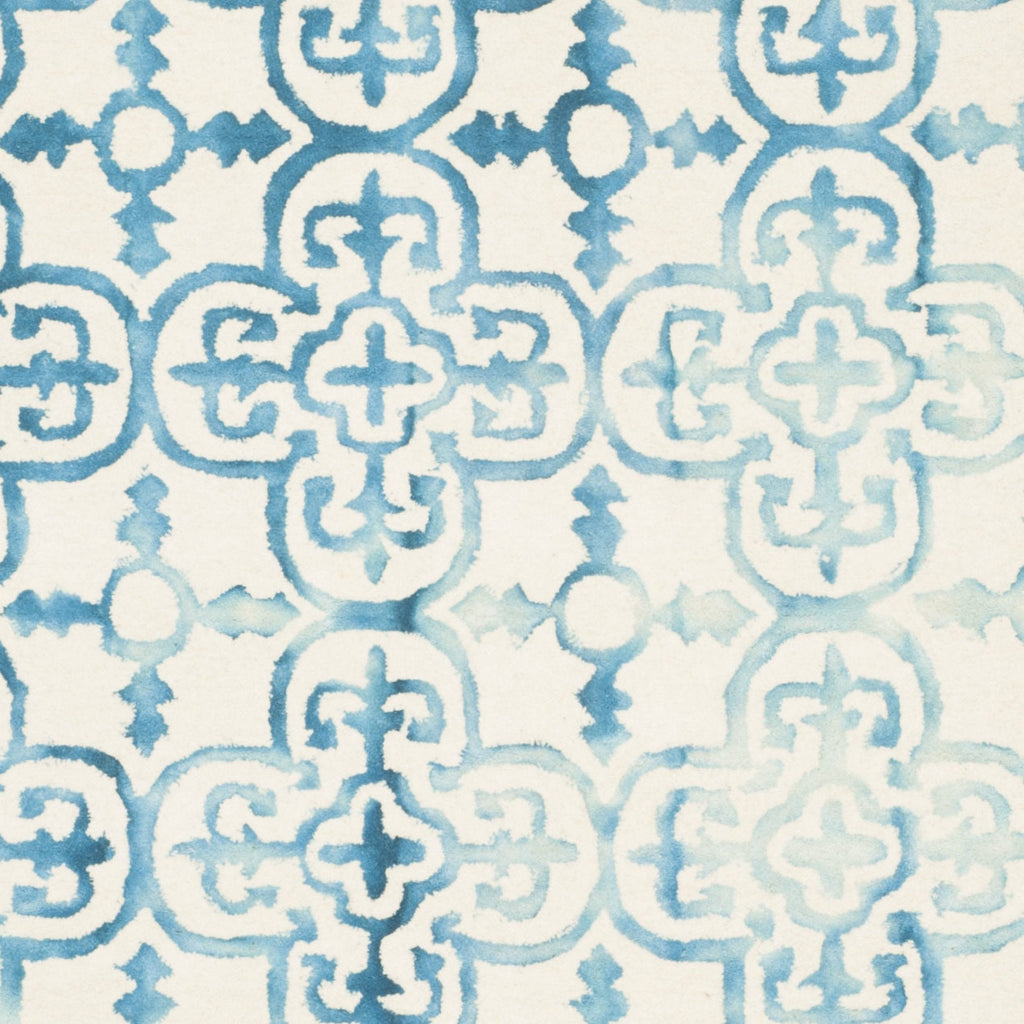 SAFAVIEH Dip Dye Collection Area Rug - 10' x 14', Ivory & Turquoise, Handmade Moroccan Watercolor Wool, Ideal for High Traffic Areas in Living Room, Bedroom (DDY711H)