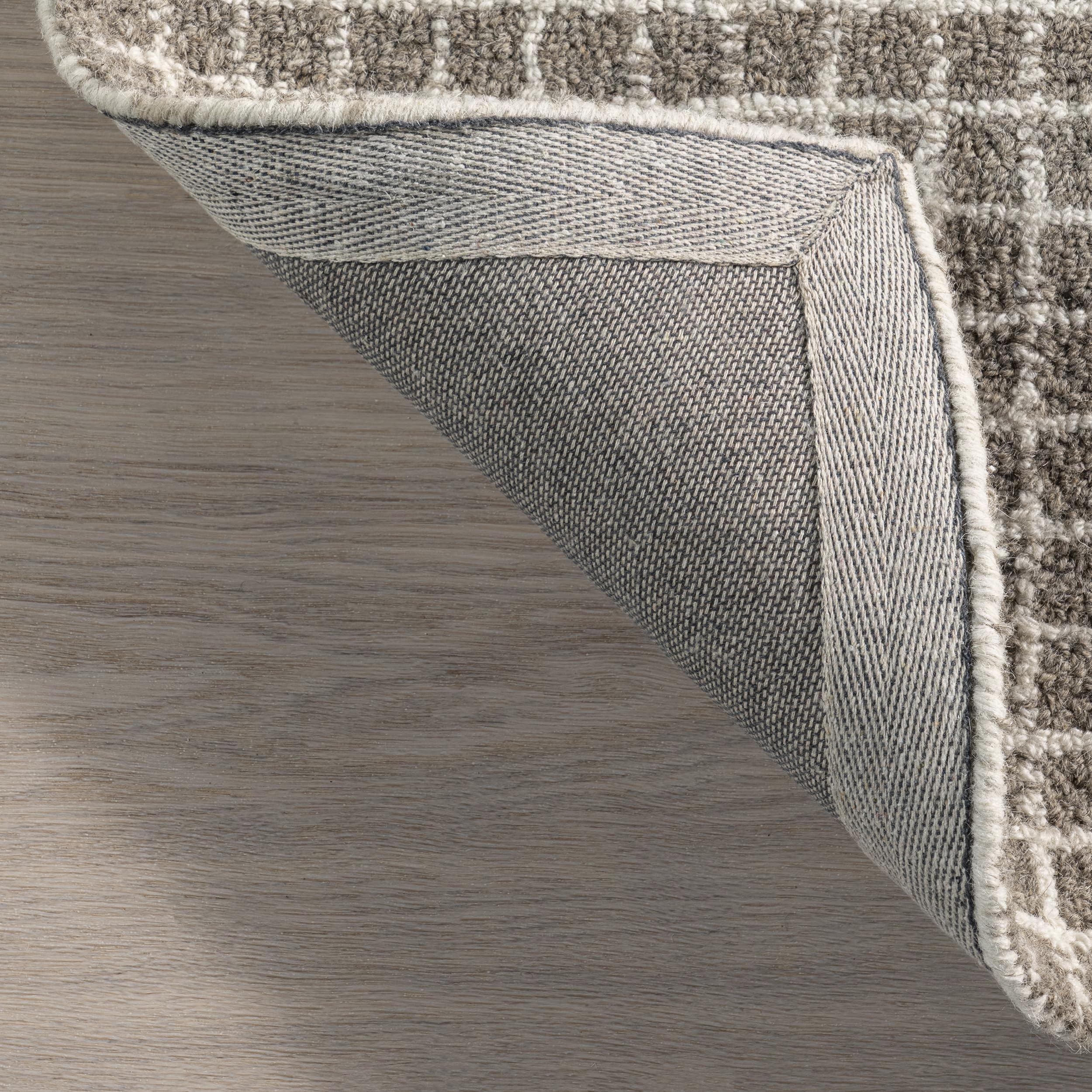 Rugs USA Melrose Grey, 11'6" x 14'6", Handmade, Checked, Wool, Soft and Cozy, High Traffic, Stain Resistant, Easy Clean, Durable Area Rug for Bedroom, Living Room, Dining, Den, Entryway