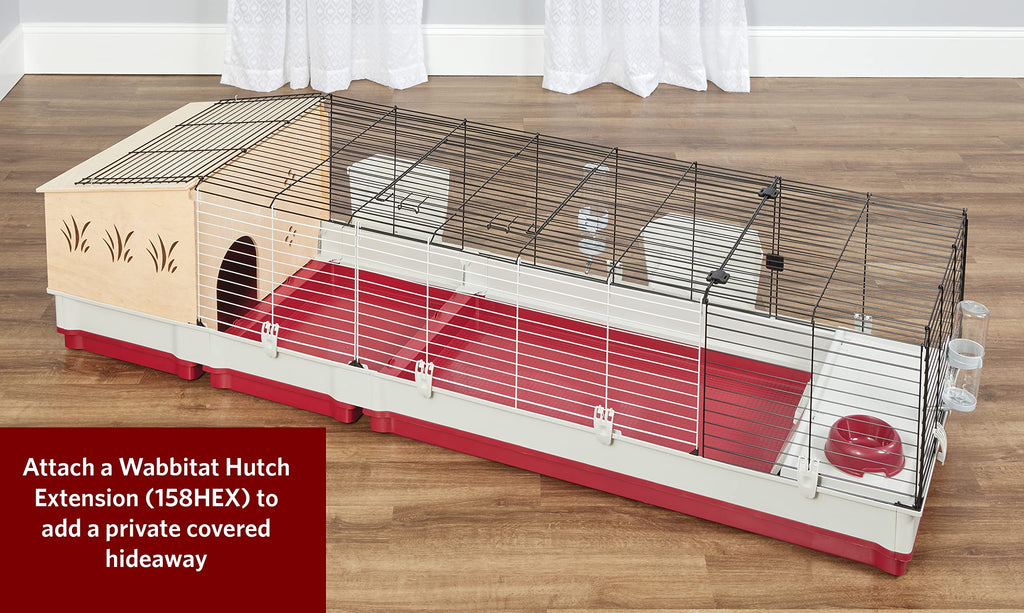 Midwest Homes for Pets Deluxe Rabbit & Guinea Pig Cage, XX-Large, White & Red