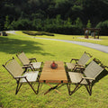 Wooden Folding Dining Set with 4 Chairs, Portable Picnic Table Set for Outdoor Camping and Indoor Kids