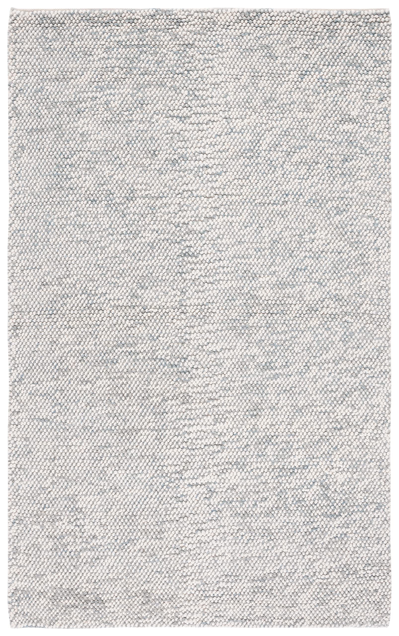 SAFAVIEH Natura Collection Area Rug - 6' x 9', Grey & Ivory, Handmade Wool, Ideal for High Traffic Areas in Living Room, Bedroom (NAT182F)