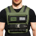 Polyfit (Warrior) Adjustable Weighted Vest - 25lb | 35lb | 45lb - Weight Vest with Adjustable Iron Weights for Men and Women - Workout Vest for Strength Training, Running, Walking, Rucking - GREEN - 20KG