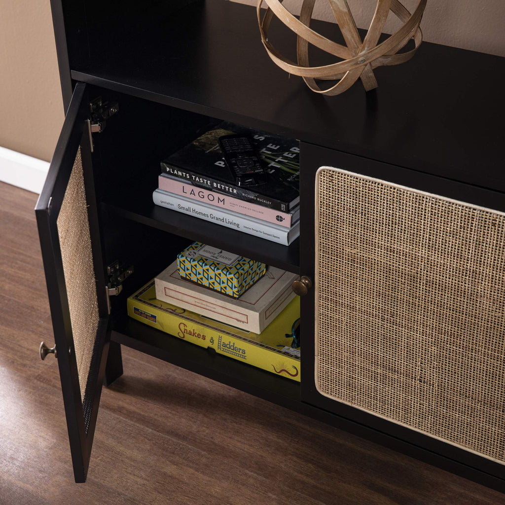 SEI Furniture Carondale Bookcase/Storage Shelf, Black and Gold
