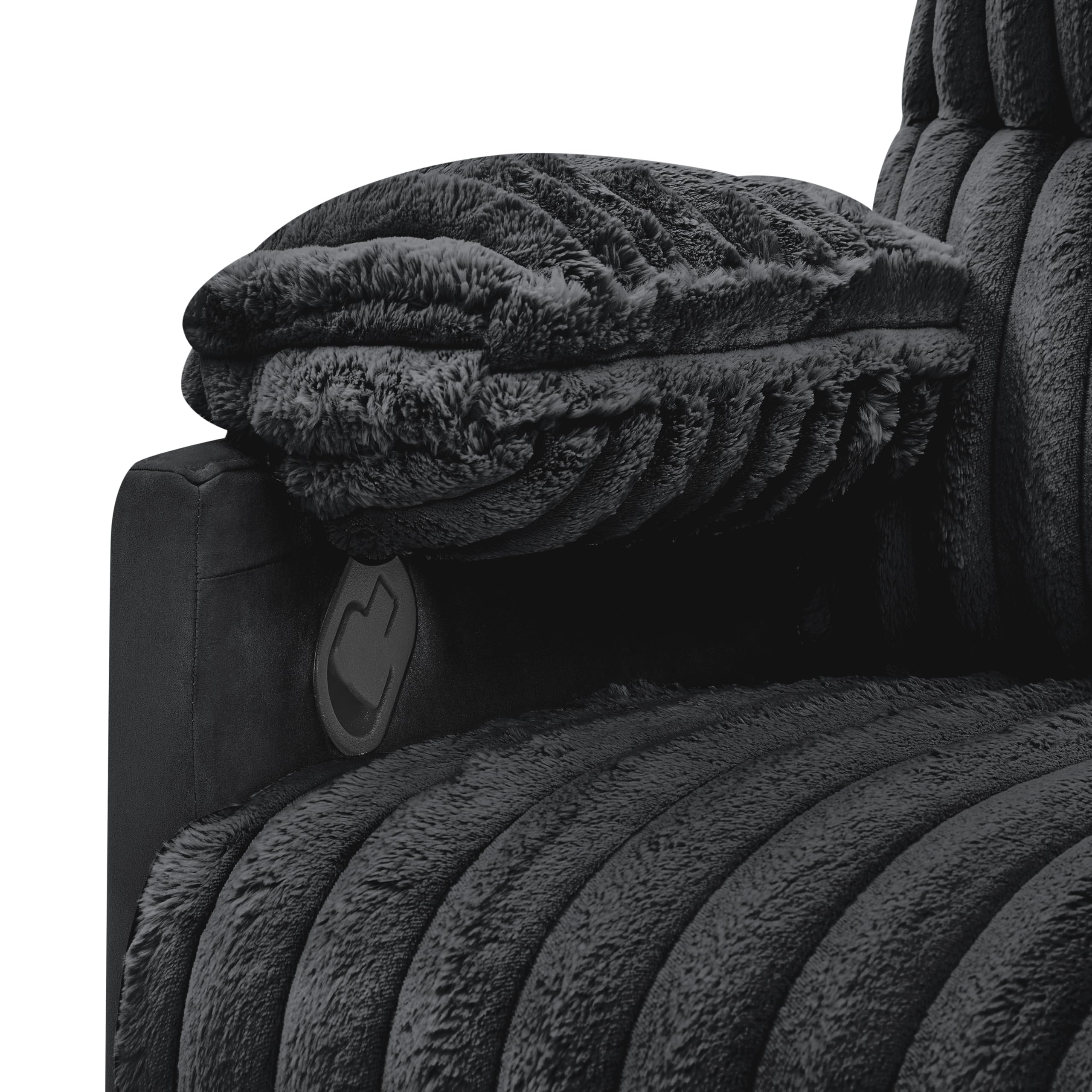 Roundhill Furniture Bocaton Wide Wale Corduroy Upholstery Manual Recliner, Black