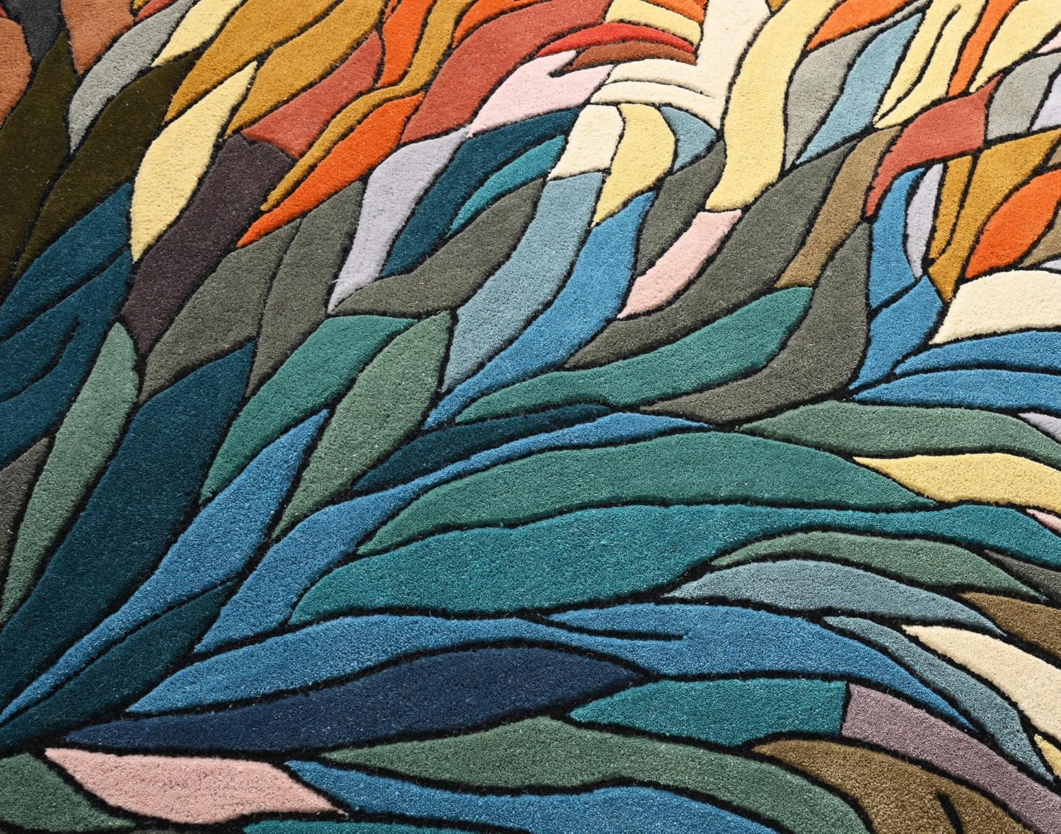 Restoration and Renovation Handmade Irregular Shape Wool Area Rug | Unique Contemporary Botanical Design, Thick & Soft Carpet | Perfect for Living Room, Bedroom Decor (Multi, 6' x 8')