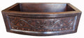 Rounded Apron Front Farmhouse Kitchen Mexican Copper Sink Fleur De Lis