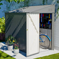 YOPTO 4x7 FT Outdoor Storage Shed Lean to Shed,Metal Shed W/Lockable Door & Air Vent,All Weather Waterproof Garden Tool House W/Reversible Installation,for Backyard,Patio,Lawn,Olive Gray