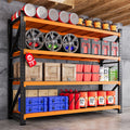 AFAIF Storage Shelves Heavy Duty, 6000LBS Metal Garage Shelving 24” Deep Storage Rack Shelf, Steel Tall Industrial Shelving, 4 Tier Adjustable Standing Shelf for Warehouse/Shop 79" W x 24" D x 79" H