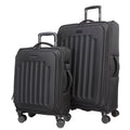 Kenneth Cole REACTION The Venturer 2-Piece Softside 8-Wheel Spinner Luggage Travel Set: 20" Carry-On & 28" Checked Suitcase, Black