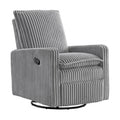 Oxford Baby Uptown Upholstered Glider Recliner Rocking Chair 360° Swivel for Nursery and Living Room - Corduroy, Ash Gray