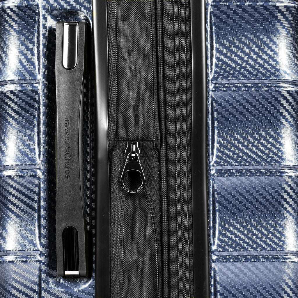 Traveler's Choice Granville II Polycarbonate Expandable Spinner Luggage, Navy, 2 Piece Set (21/29)
