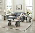 Roundhill Furniture Mchome 3-Piece Coffee Table Set, Coffee Table and Two End Tables, Off-White Faux Marble