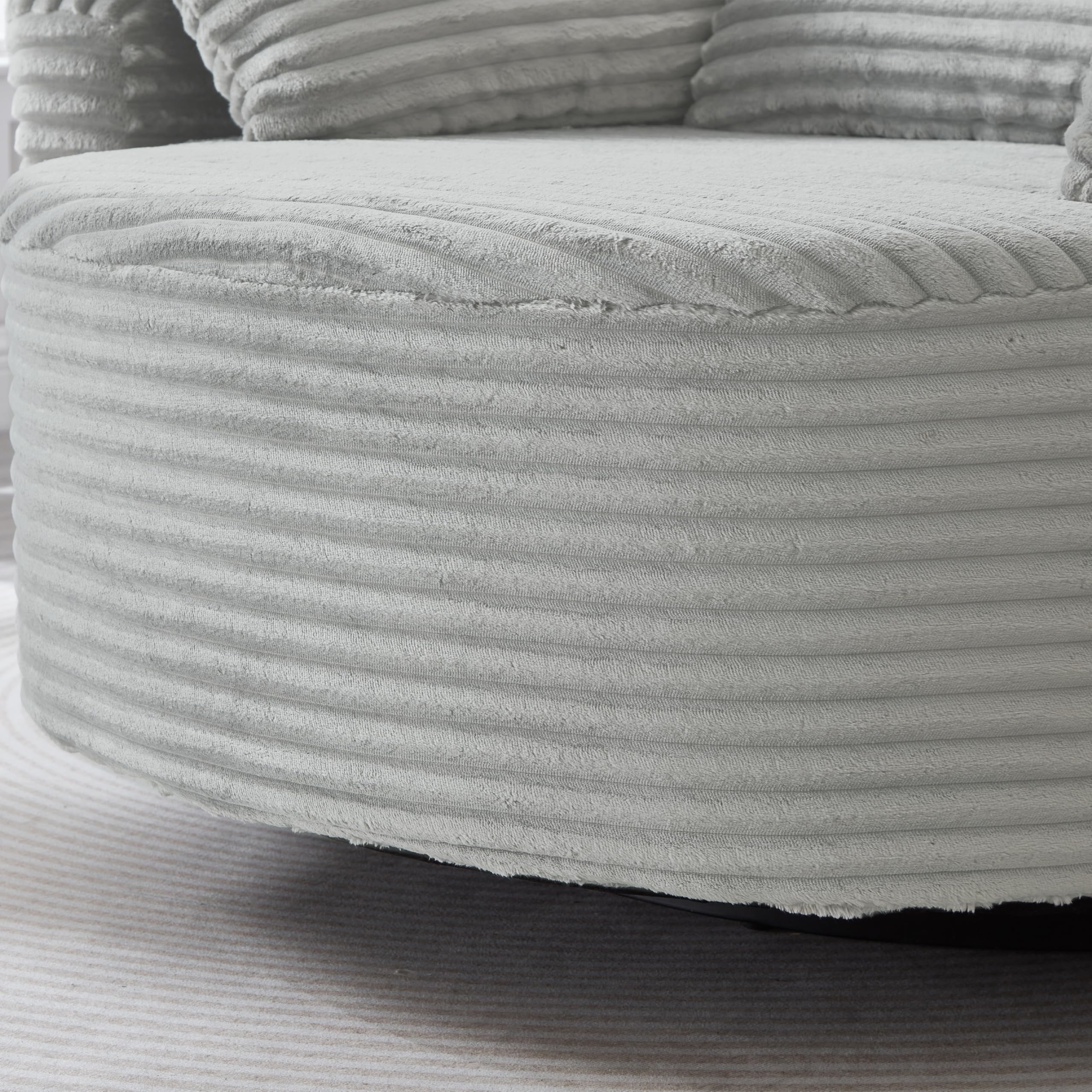 ERYE 360° Swivel Accent Barrel Chair Round Sofa Chaise with 5 Pillows and Adjustable Phone Holder, Modern Round Lazy Armchair for Living Room, Bedroom, Office and Hotel
