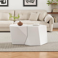 Christopher Knight Home Skyles Coffee Table Set of 2, Geometric Lightweight Concrete Patio End Table, Contemporary Home Decor, Flexible Indoor Outdoor Coffee Tables, No Assembly Required, White