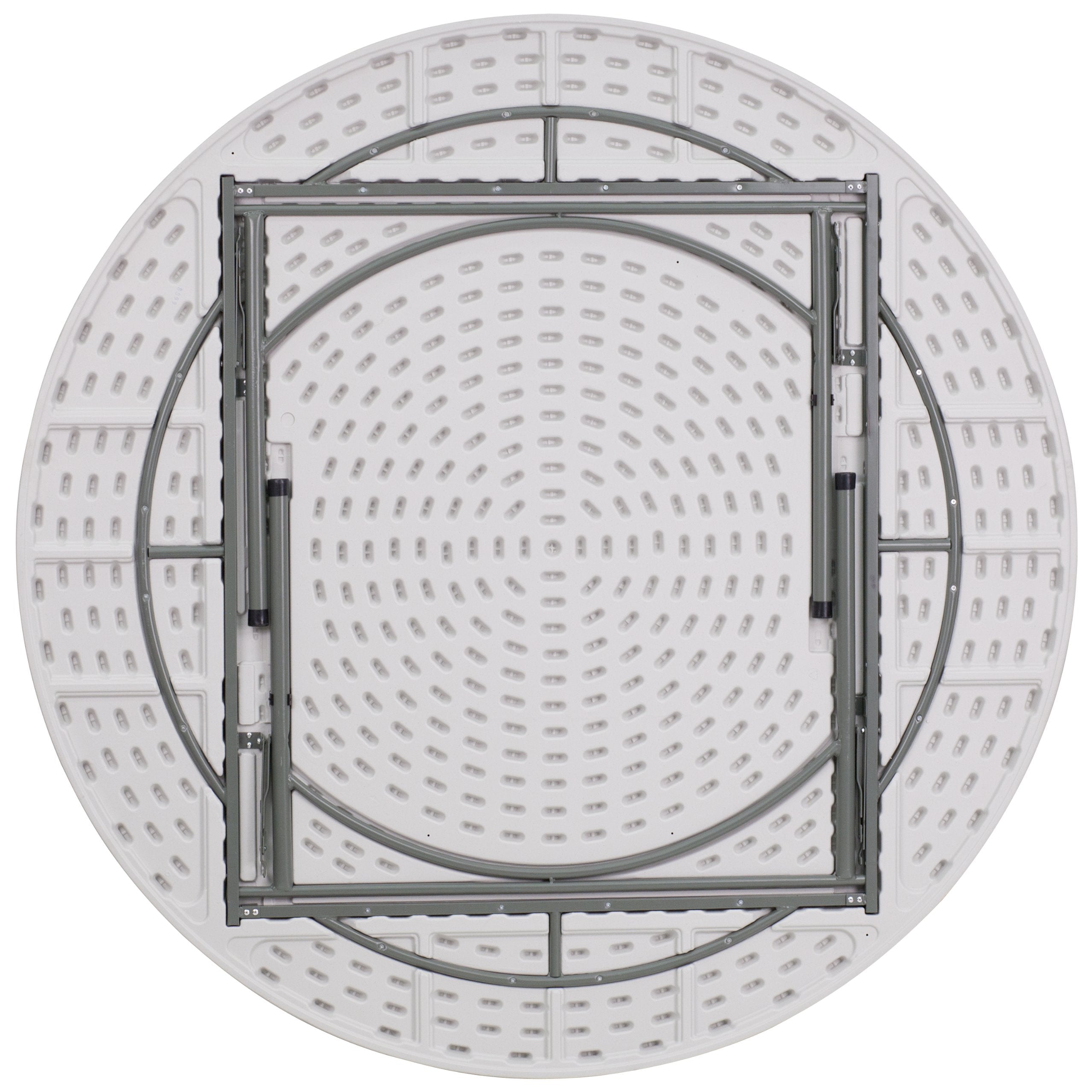 Flash Furniture Kathryn 6' Round All-Occasion Plastic Folding Event Table, Foldable Portable Banquet Table for Indoor/Outdoor Events, White
