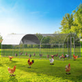 LEVELEVE Large Walk-in Chicken Coop with Chicken Run, Galvanized Poultry Enclosure with Waterproof Anti-UV Cover and Security Lock, Ideal for Rabbit, Duck, Backyard and Farm Yard, 19.7'x 9.8'x 6.6'