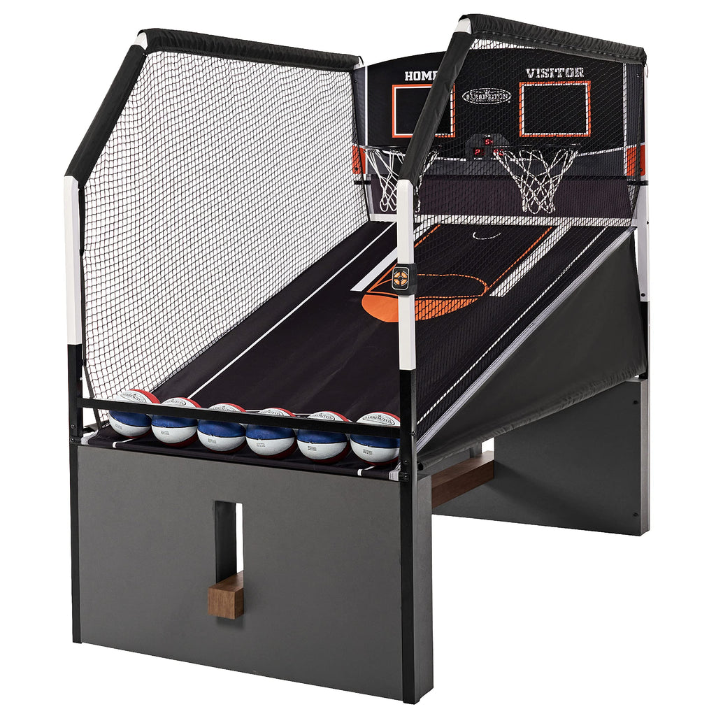 Barrington Billiards Urban Collection Arcade Basketball Game with Electronic Scoring and 7-inch Basketball Set, White