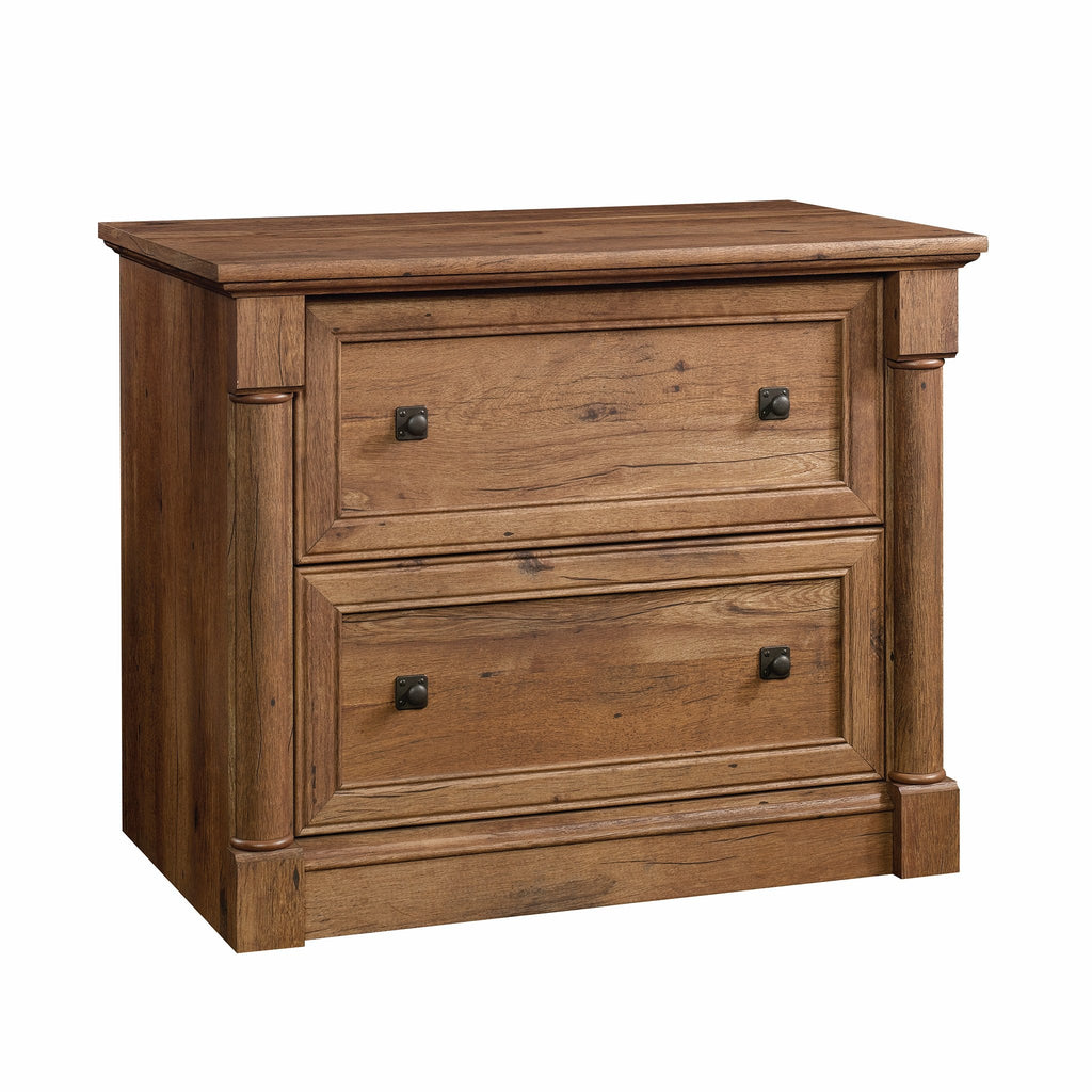 Sauder Palladia 2 Drawer File Cabinet, Lateral Filing Cabinets for Home Office, Hanging File Folders Organizer, Interlocking Drawers, in Vintage Oak Finish