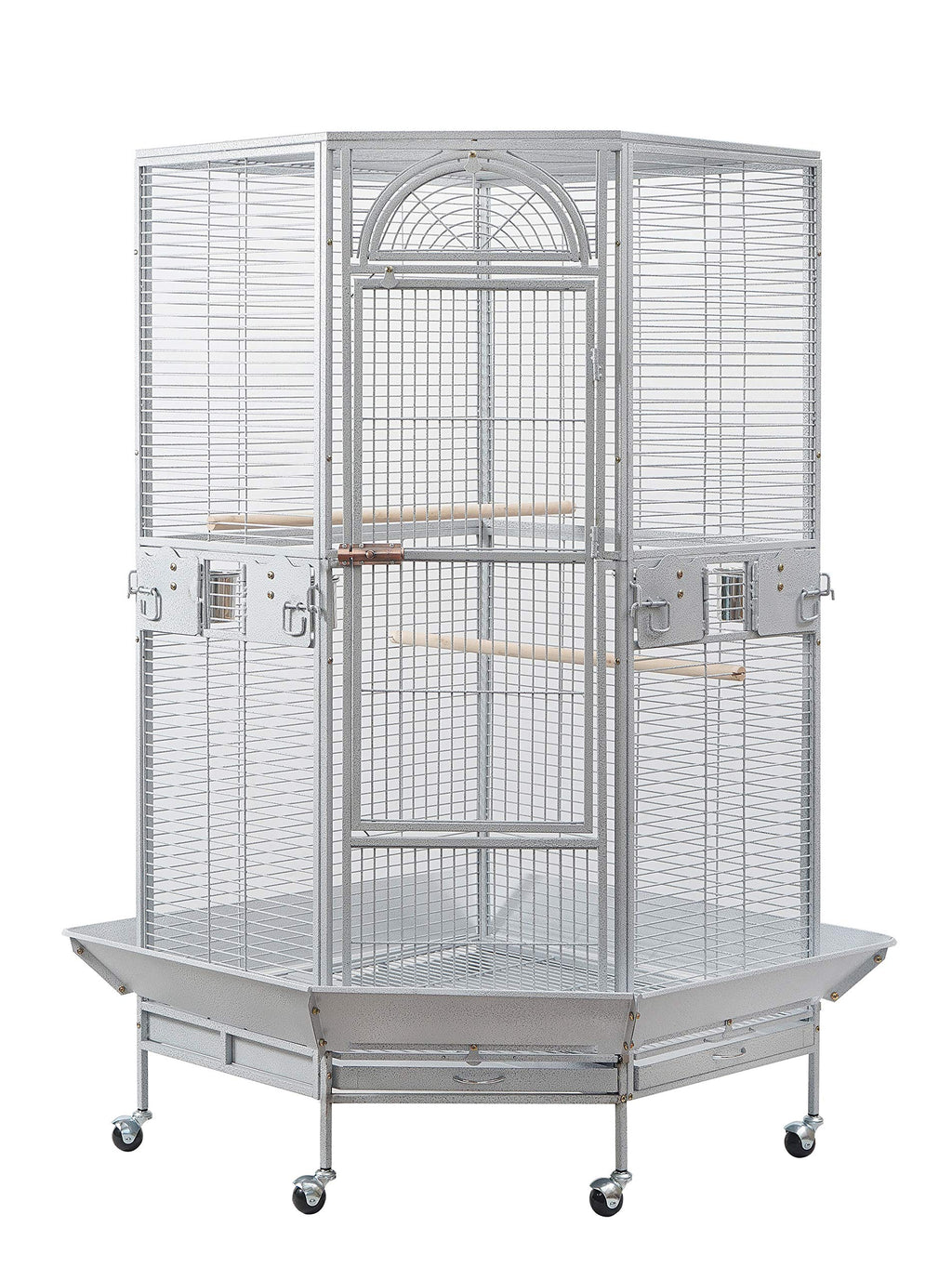 Seny Corner Bird Cage for Cockatiel Parakeet Black and White New (White)