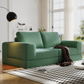 Cloud Modular Sectional Sofa, DIY Combination Modular Couch for Living Room, Unique Knitted Fabric Love Seat Couches with 2 Pillows, 2 Seater Comfy Sectional Couch with No Assembly (Green)