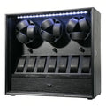 Oryx 9 Watch Winder for Automatic Watches, Rotating Watch Box 5 Rotation Modes Display Case with Extra Watches Holders and Jewelry Storage, Lockable Winders White Light USB/AC Powered Mabuchi Motor