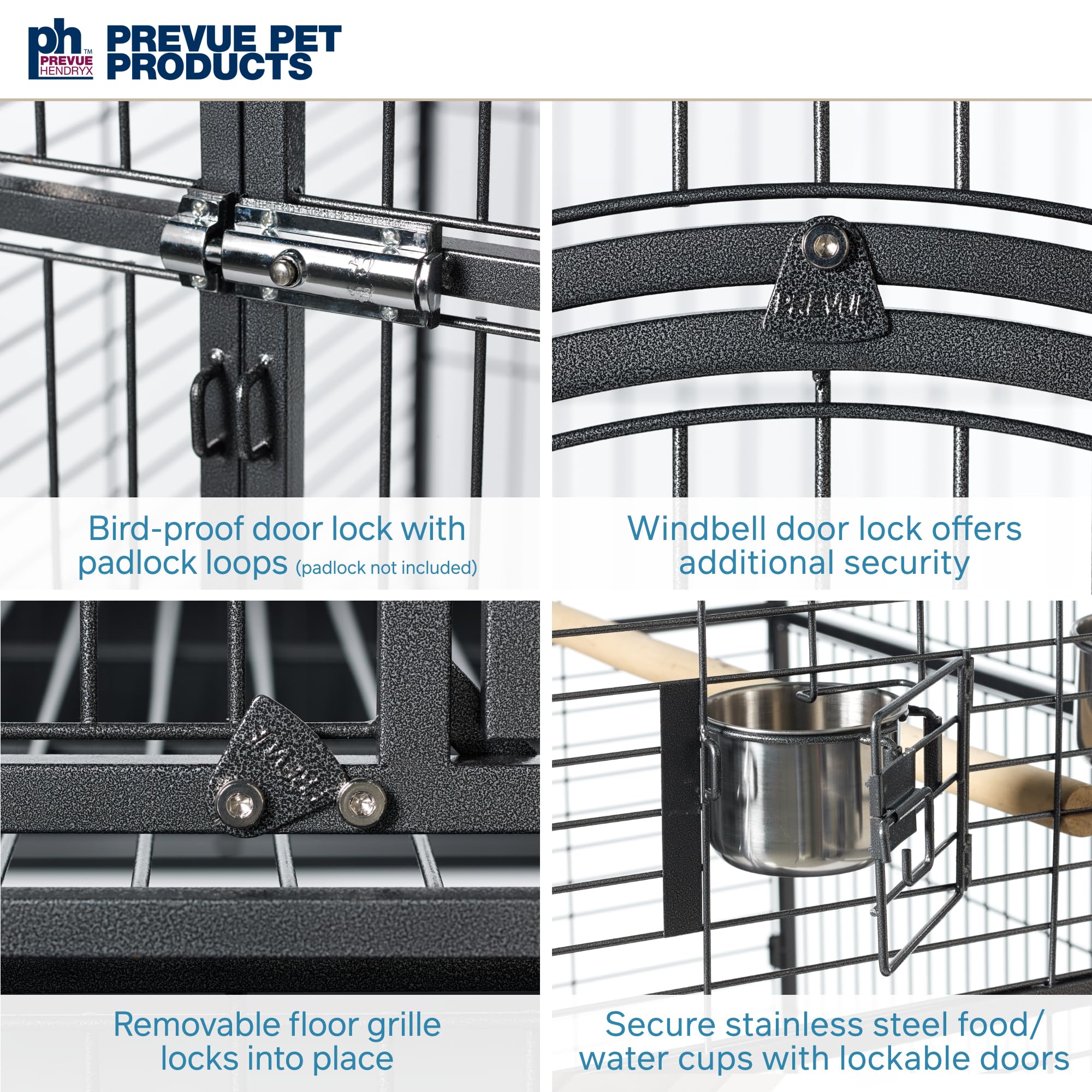 Prevue Pet Products Empire Bird Cage, X-Large, Black Hammertone,46" L x 36" W x 78 1/4" H