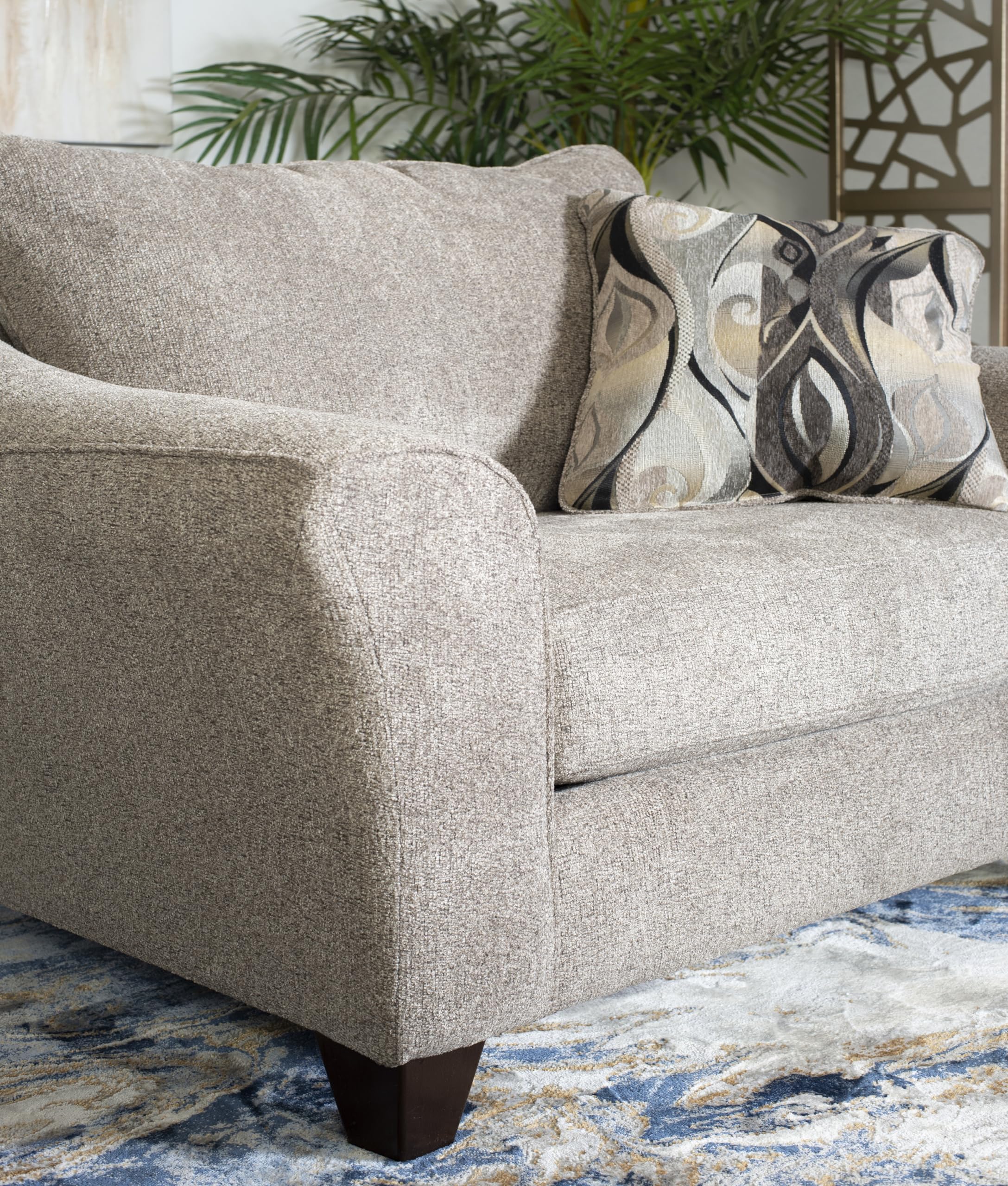 Roundhill Furniture Camaro Platinum Fabric Pillow Back Accent Chair