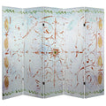 Red Lantern 5 ft. Tall Winter's Peace Canvas Room Divider 5 Panel Freestanding Folding Privacy Screen, Partition, and Separator for Modern and Contemporary Bedroom, Home Office, Studio, Dorm