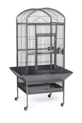 Prevue Pet Products Dometop Bird Cage - for Parrots, Conures, Caiques, Small Cockatoos, Big Bird Cage with Wheels, Indoor or Outdoor - Large, Black Hammertone