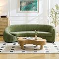 KEIKI 92" Oversized Curved Shaped Upholstered Modular Sectional Sofa, Minimalist 4-Seater Couch with Seat Cushions and Ergonomic Backrest, No Assembly Required, for Apartment, Living Room, Green