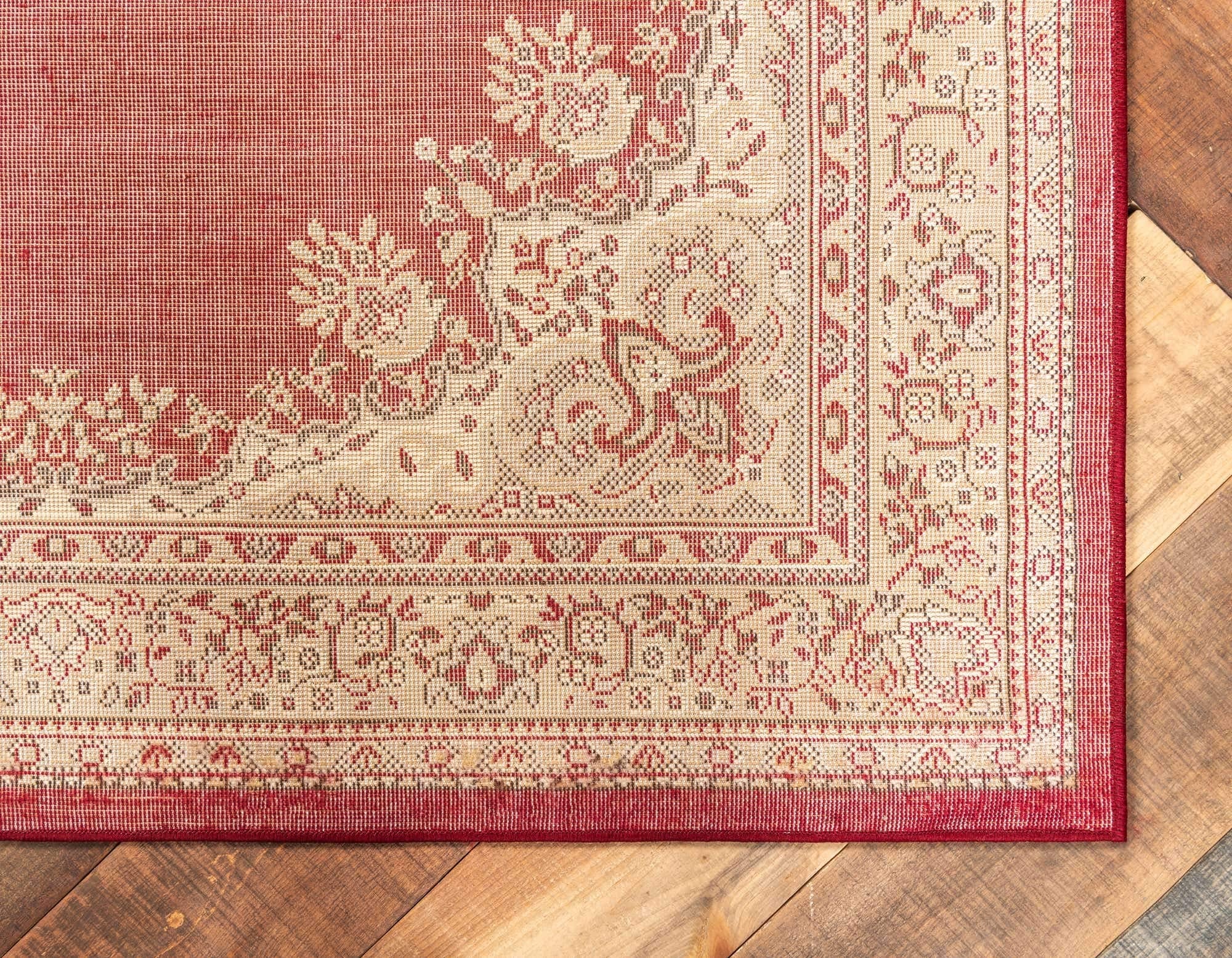 Unique Loom Reza Collection Traditional Persian Style Area Rug, 9 ft 10 in x 13 ft, Burgundy/Ivory