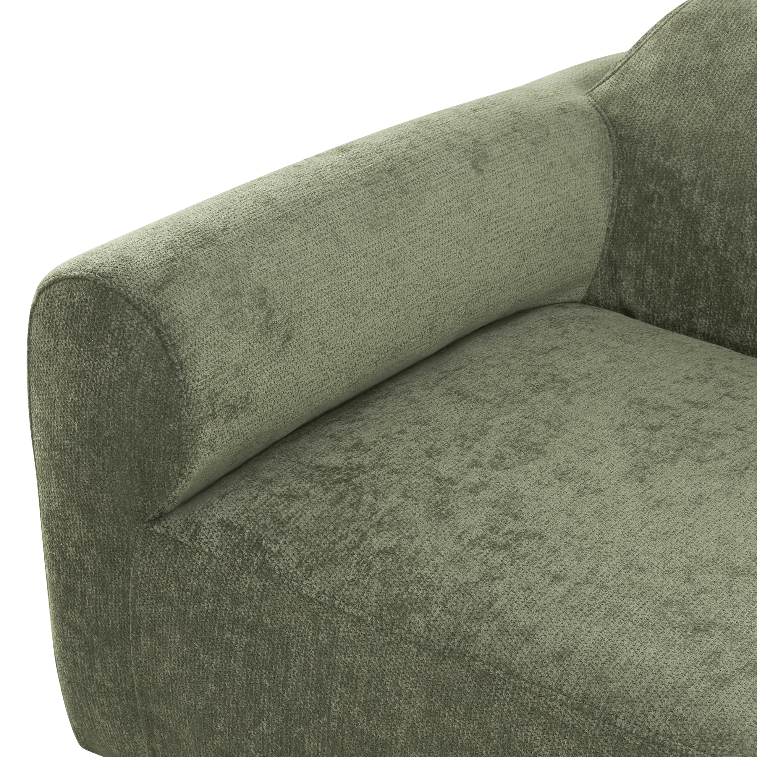 Christopher Knight Home Midel 111" Modular L-Shape Sofa Couch with Chaise Lounge, Modern Boneless Sofa for Living Room, Fabric Upholstered Cloud Couch with Deep Seat, Olive Green