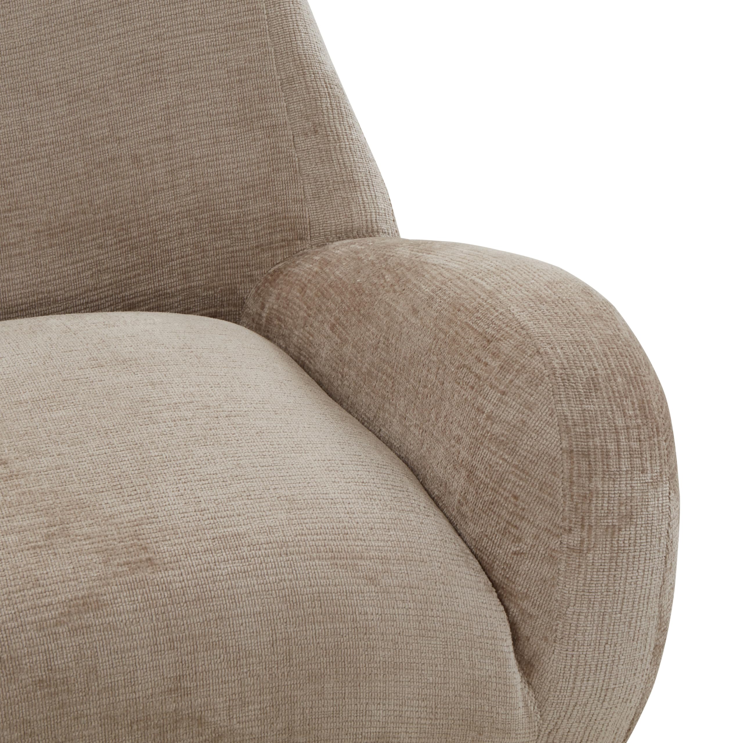 SAFAVIEH Couture Collection - Randal Light Brown Chenille Accent Chair, Modern Sculptural Lounge Seating, Fully Assembled (SFV4878A)