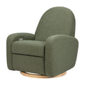 Babyletto Nami Electronic Power Recliner and Swivel Glider with USB Port in Olive Boucle with Light Wood Base, Water Repellent & Stain Resistant, Greenguard Gold and CertiPUR-US Certified