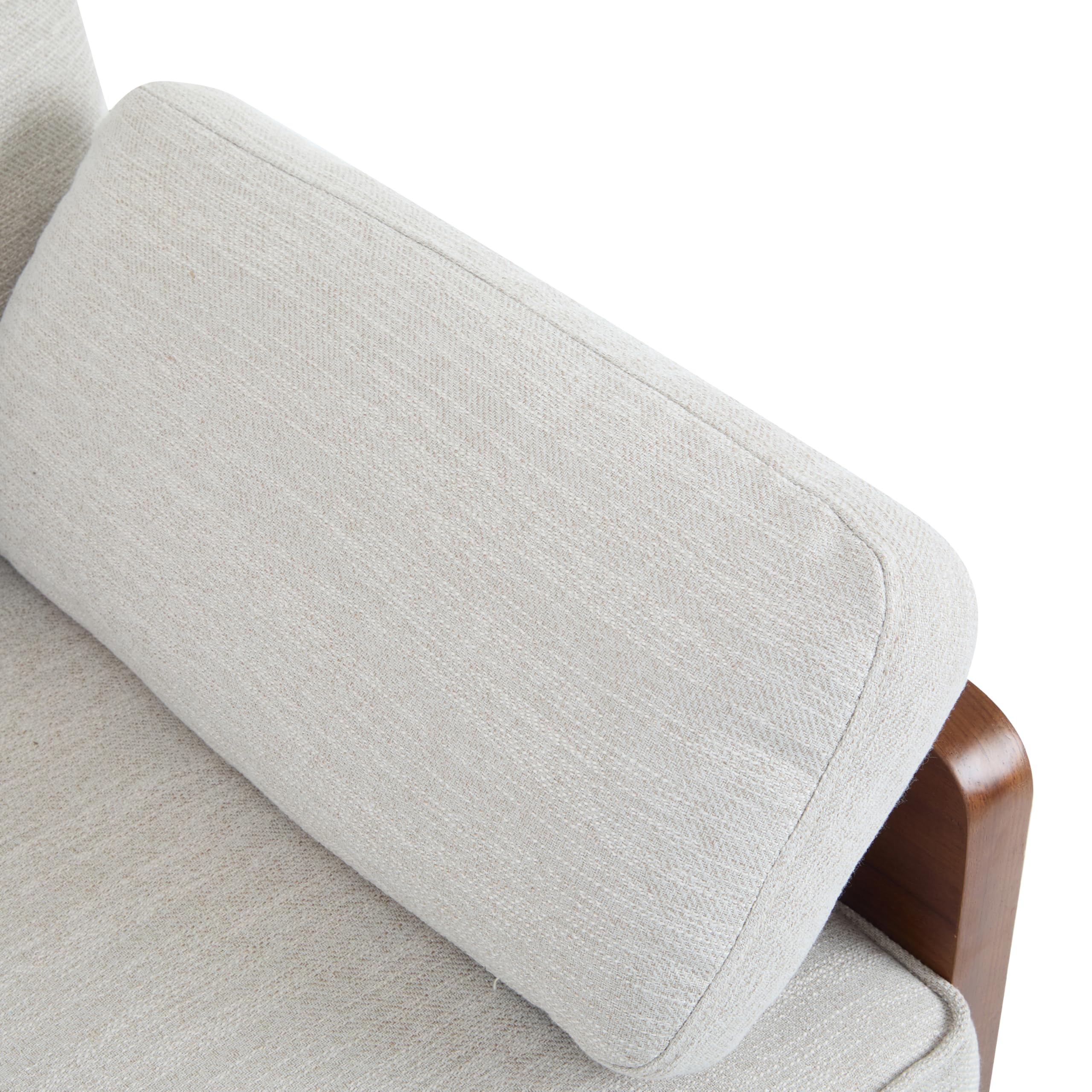 Christopher Knight Home Arboris Modern Rubberwood Frame, Fabric Upholstered Loveseat, Living Room/Bedroom/Apartment Couch/Sofa with Toss/Back Pillows and Removable Cushions, Beige+Light Walnut