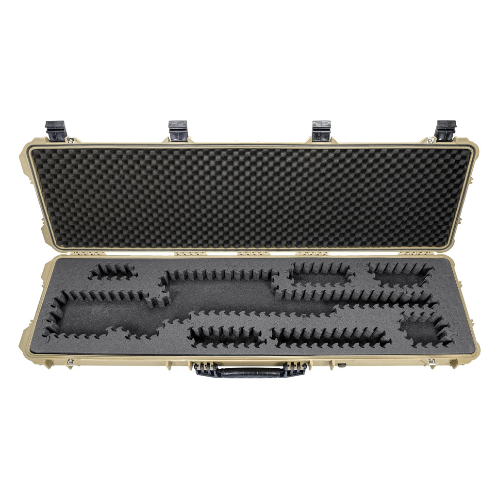 Eylar 44” Hard Rifle Case Equipped With Ragar Reconfigurable & Reusable XP Crosslinked Foam Insert, Waterproof, Shockproof Meets TSA Requirements (Tan)