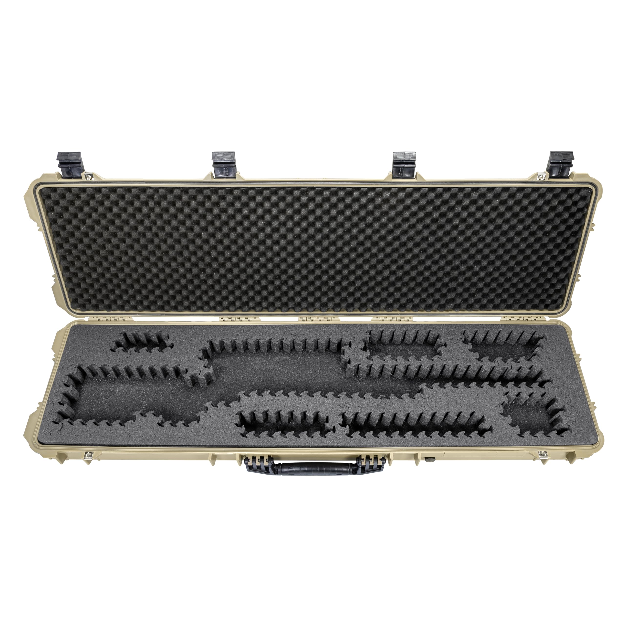 Eylar 44” Hard Rifle Case Equipped With Ragar Reconfigurable & Reusable XP Crosslinked Foam Insert, Waterproof, Shockproof Meets TSA Requirements (Tan)