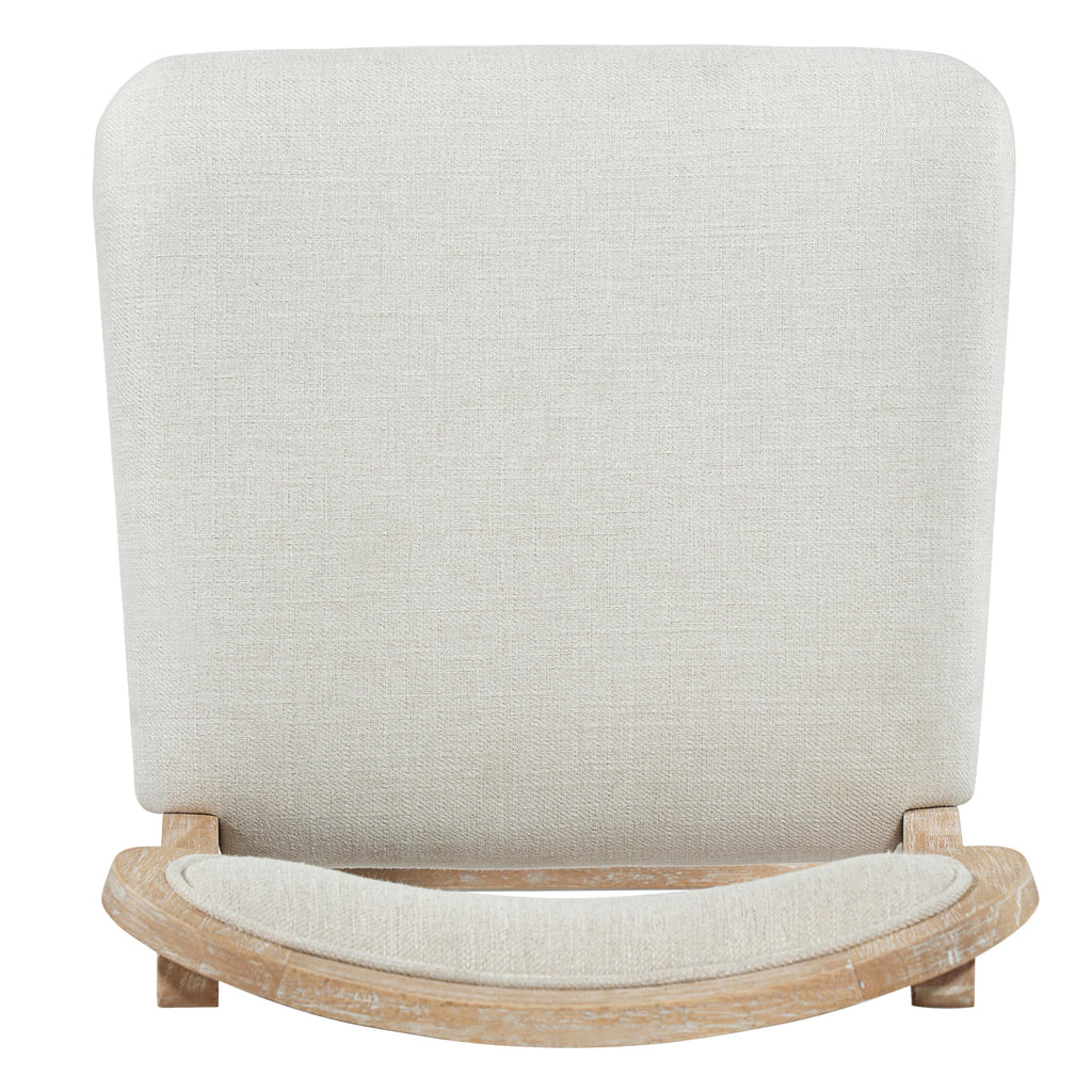 Christopher Knight Home Kaylin Modern Counter Height Bar Stools Set of 2, Upholstered Bar Stool for Kitchen Island, Rubberwood Dining Room Chair, Counter Stool with Footrest, Natural+Beige
