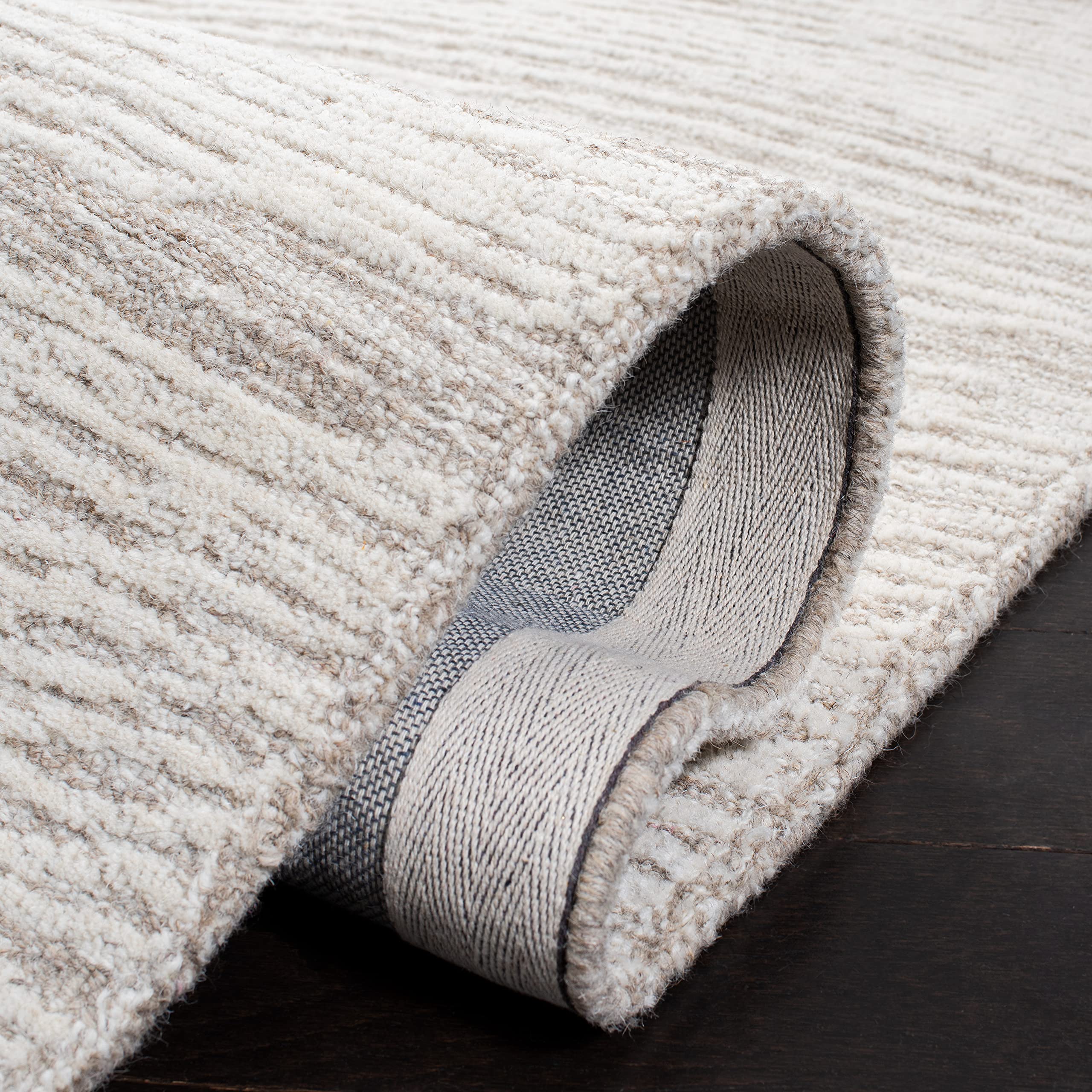 SAFAVIEH Metro Collection 8' x 10' NaturalIvory MET995A Handmade Premium Wool Living Room Dining Bedroom Area Rug
