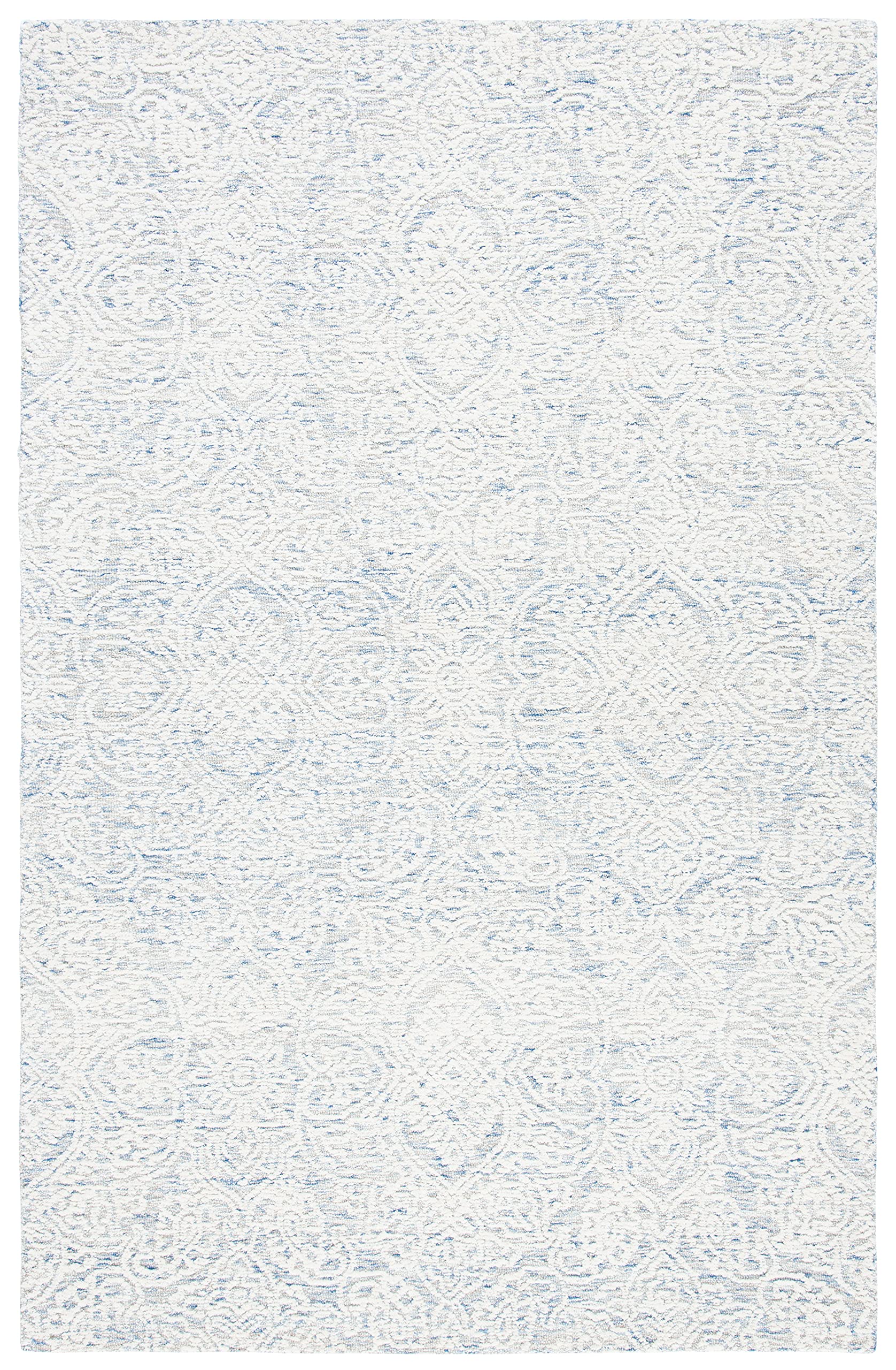 SAFAVIEH Area Rug 6x9 - Metro Collection - Light Blue & Ivory, Handmade Wool, Ideal for Living Room, Bedroom, Dining Space (MET998L)
