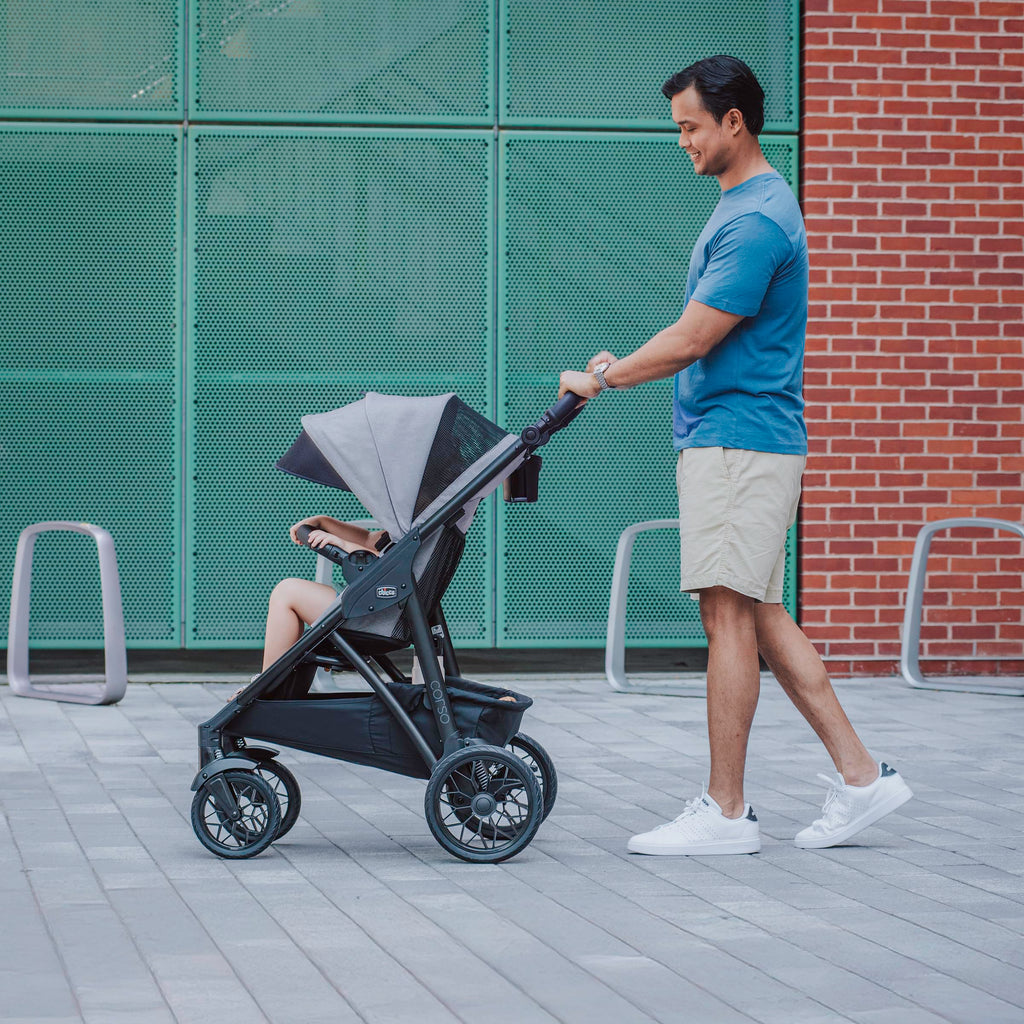 Chicco Corso LE ClearTex Modular Travel System, Corso LE Modular Stroller with KeyFit Max ClearTex Infant Car Seat and Base, Tidal/Blue