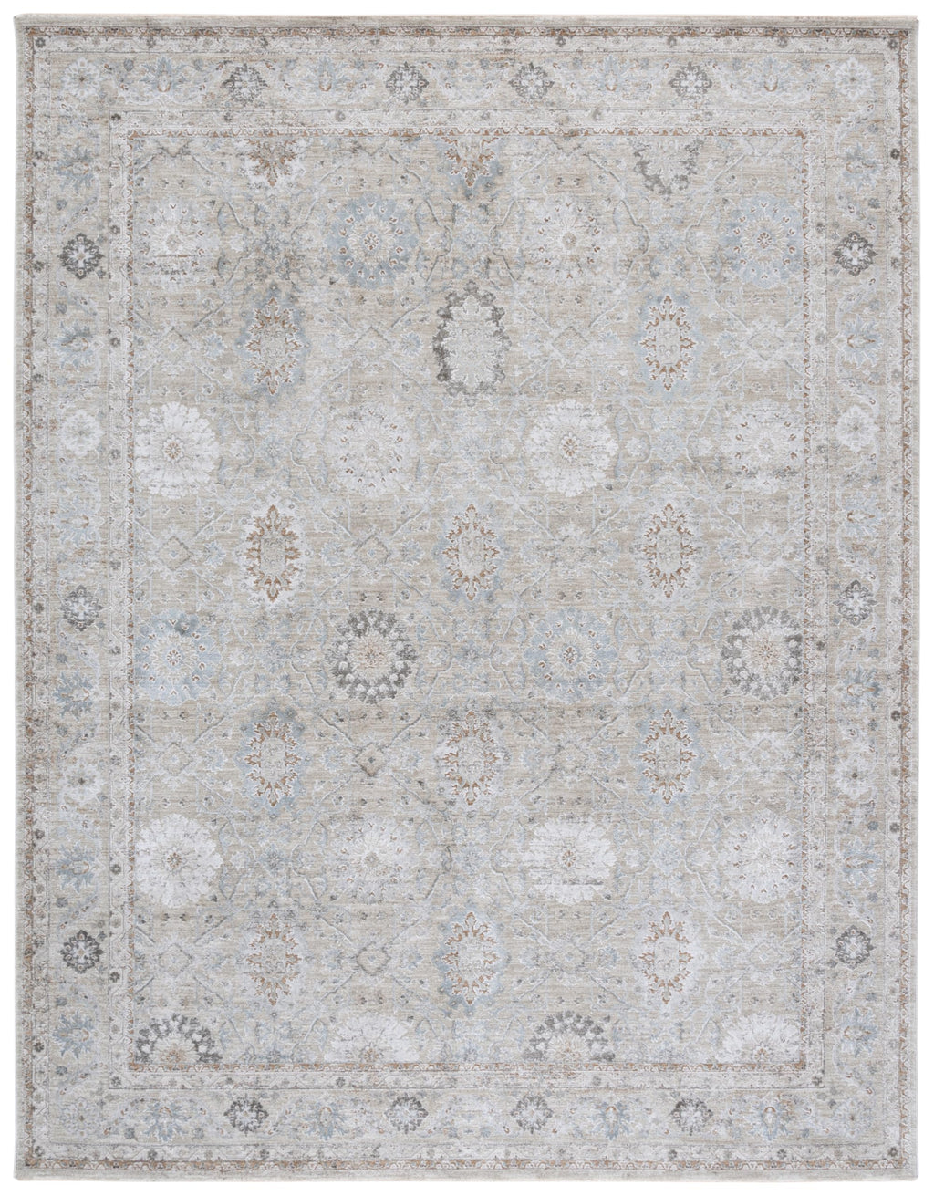 SAFAVIEH Tulip Collection Area Rug - 9' x 12', Grey & Beige, Non Shedding & Easy Care, Ideal for Living Room, Bedroom, Home Office, Dining Space (TUP550F-9)