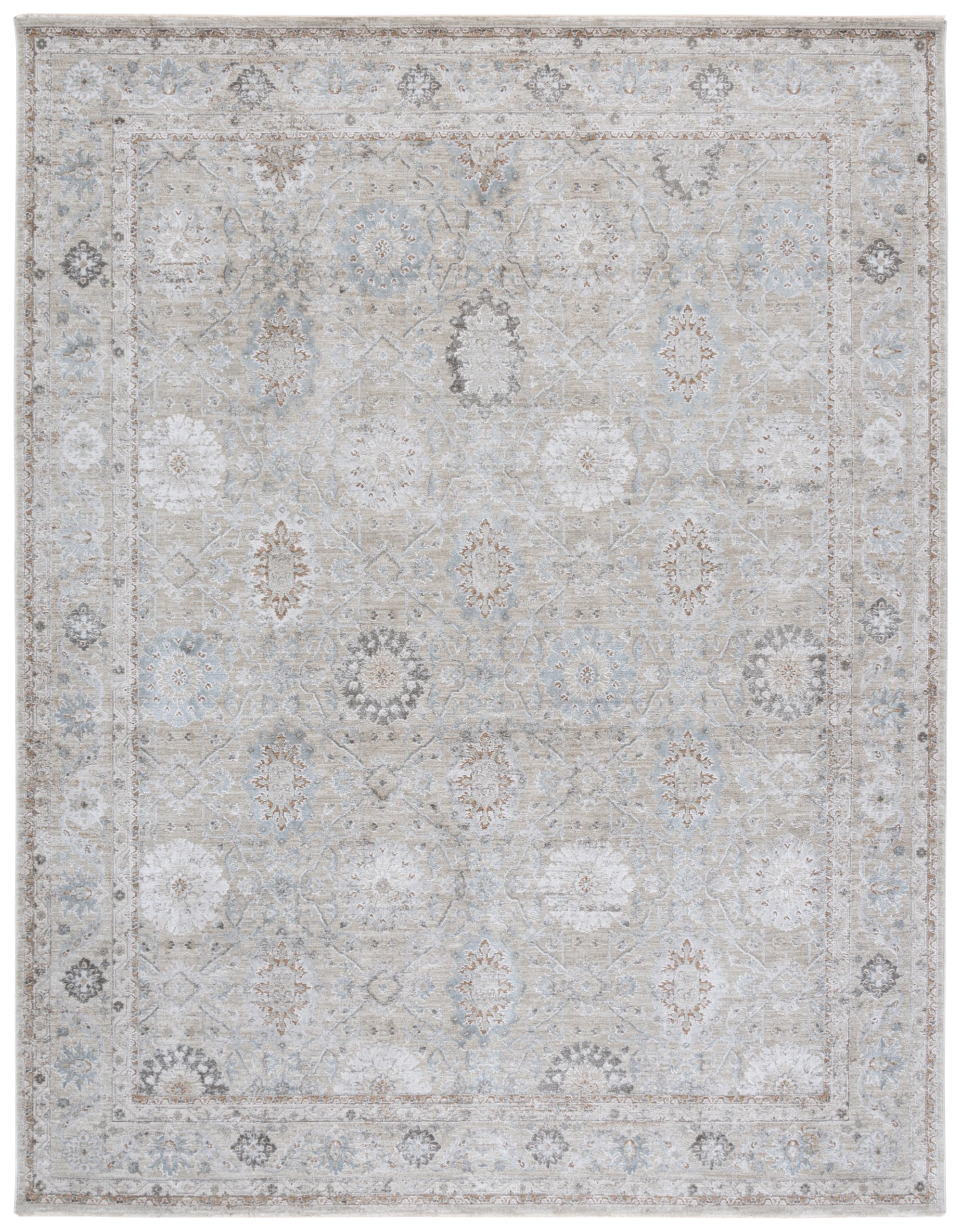 SAFAVIEH Tulip Collection Area Rug - 9' x 12', Grey & Beige, Non Shedding & Easy Care, Ideal for Living Room, Bedroom, Home Office, Dining Space (TUP550F-9)